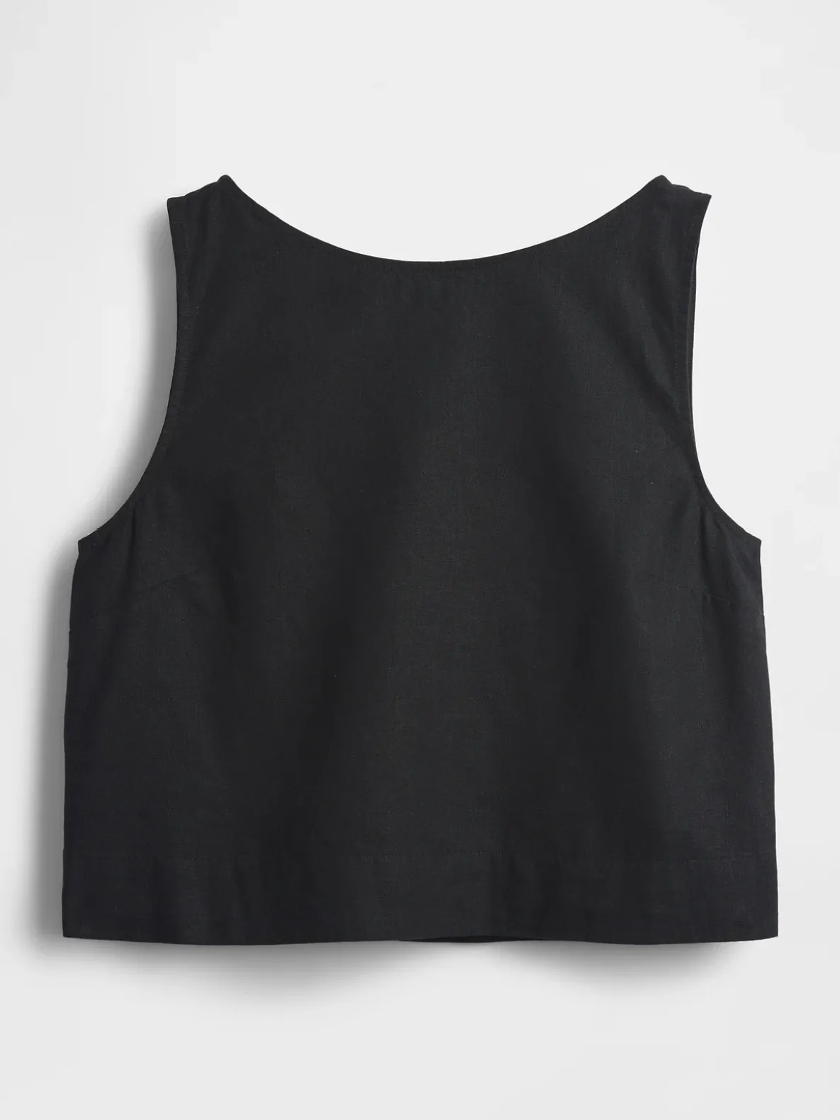 Linen-Blend Crop Shell Tank Top
