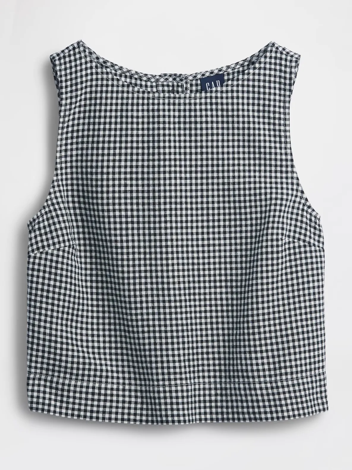 Linen-Blend Crop Shell Tank Top