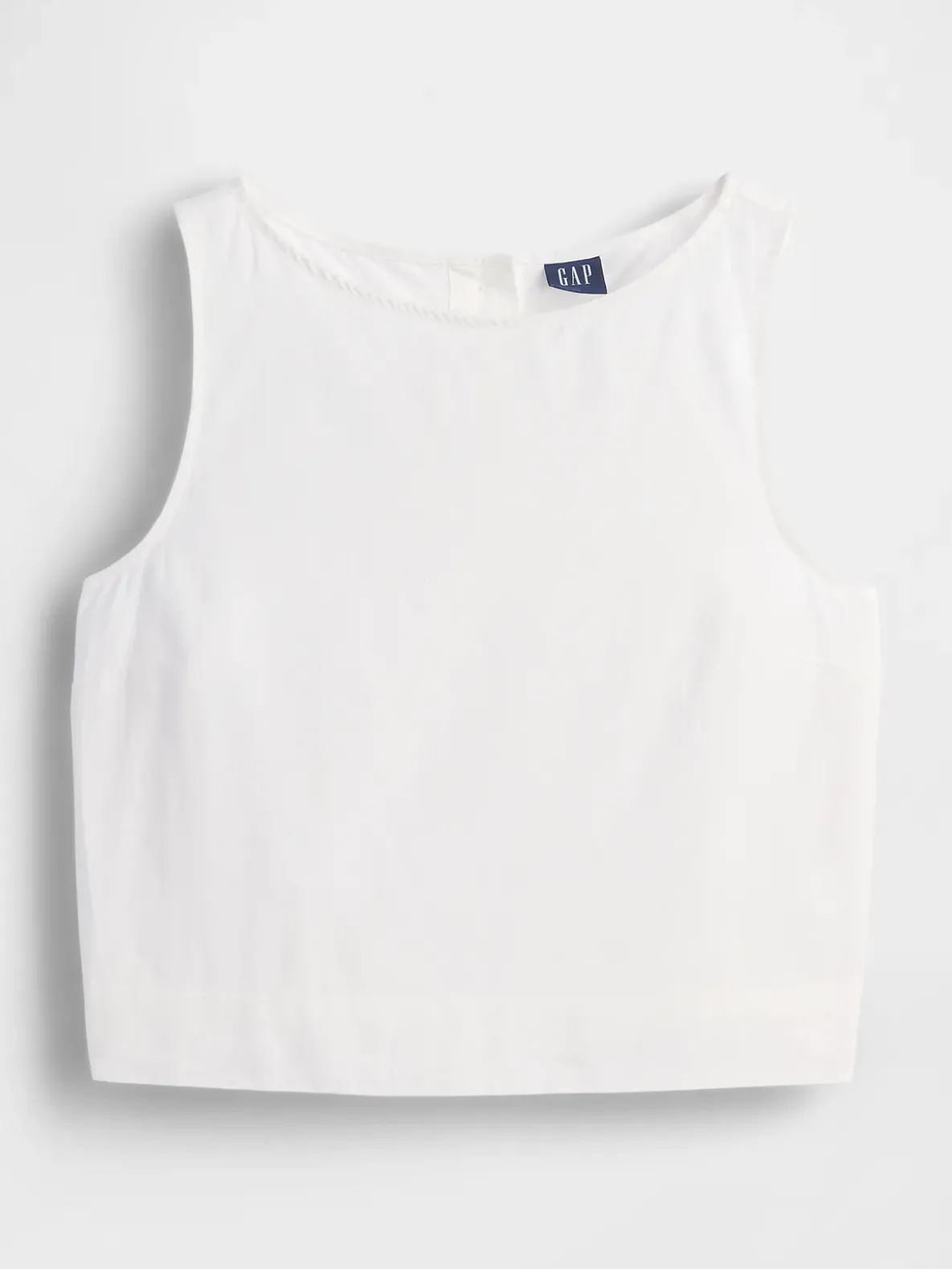 Linen-Blend Crop Shell Tank Top