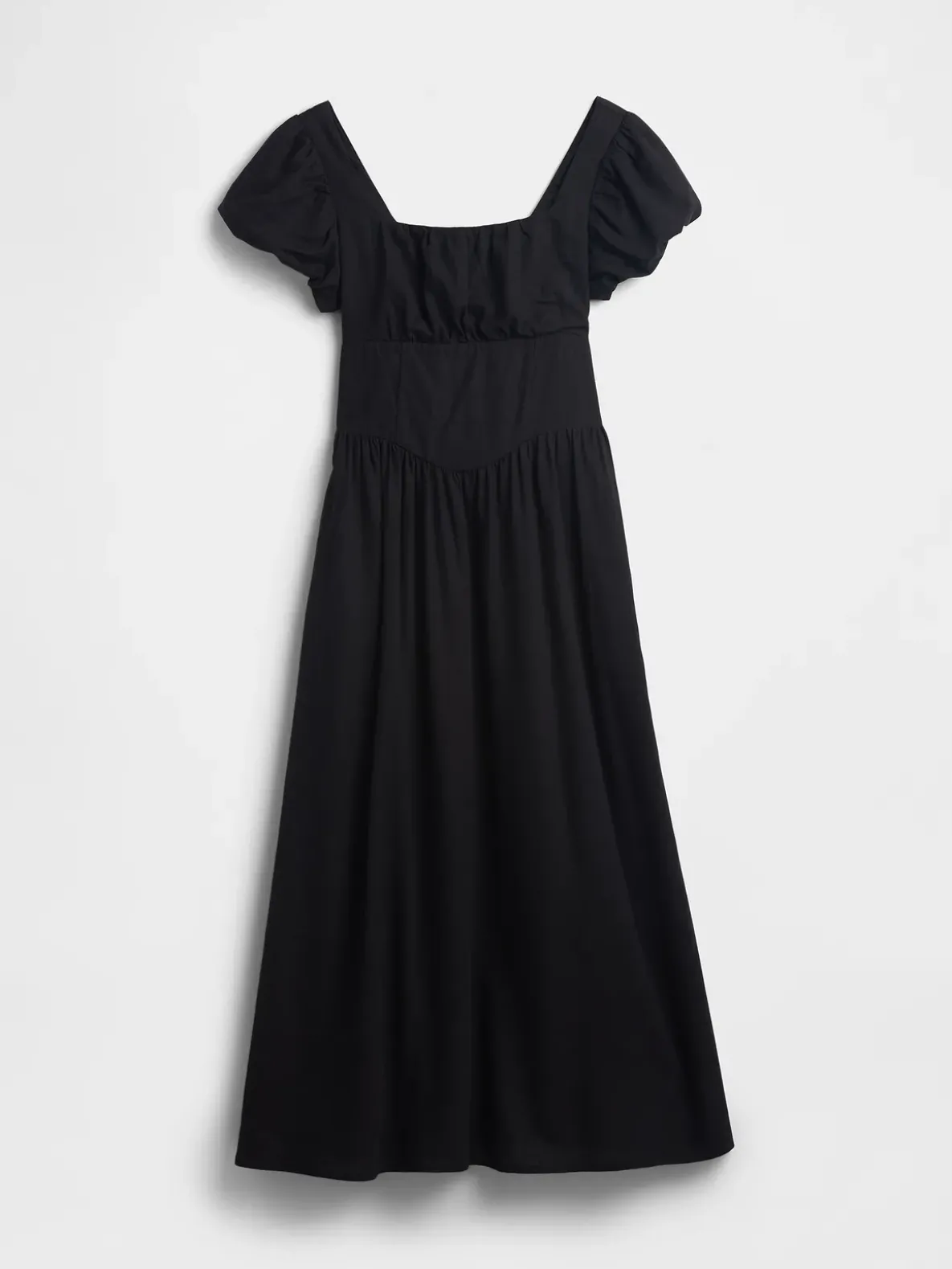 Linen-Blend Drop-Waist Maxi Dress