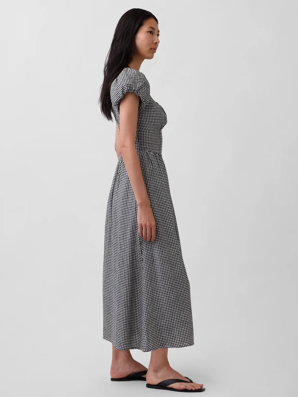 Linen-Blend Drop-Waist Maxi Dress