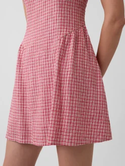 Linen-Blend Drop-Waist Mini Dress