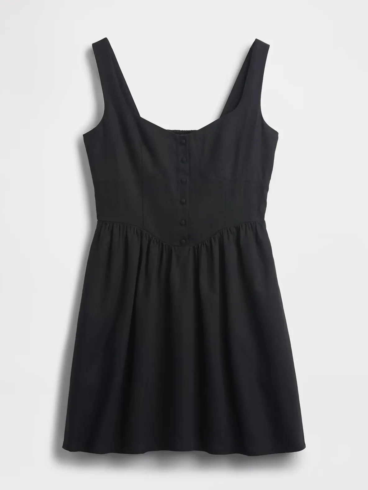 Linen-Blend Drop-Waist Mini Dress