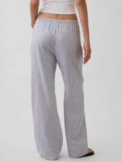 Linen-Blend Easy Wide-Leg Pants