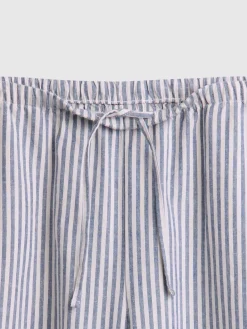 Linen-Blend Easy Wide-Leg Pants