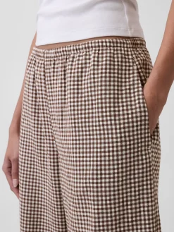 Linen-Blend Easy Wide-Leg Pants