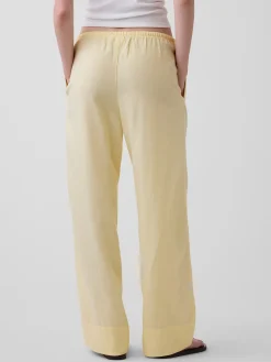 Linen-Blend Easy Wide-Leg Pants