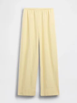 Linen-Blend Easy Wide-Leg Pants