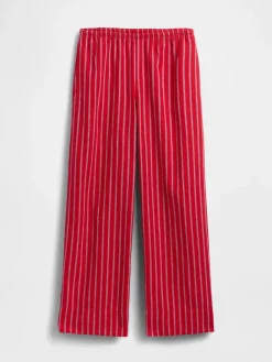 Linen-Blend Easy Wide-Leg Pants