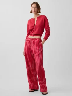 Linen-Blend Easy Wide-Leg Pants