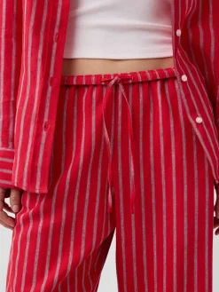 Linen-Blend Easy Wide-Leg Pants