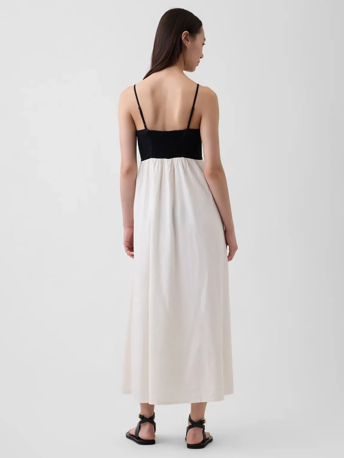 Linen-Blend Empire Waist Maxi Dress