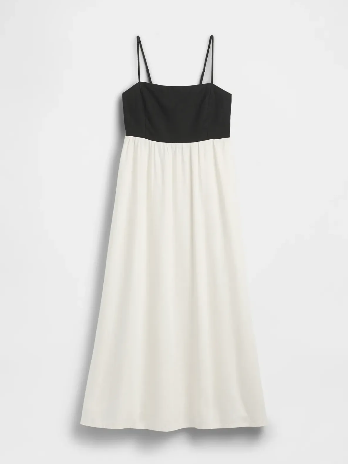 Linen-Blend Empire Waist Maxi Dress