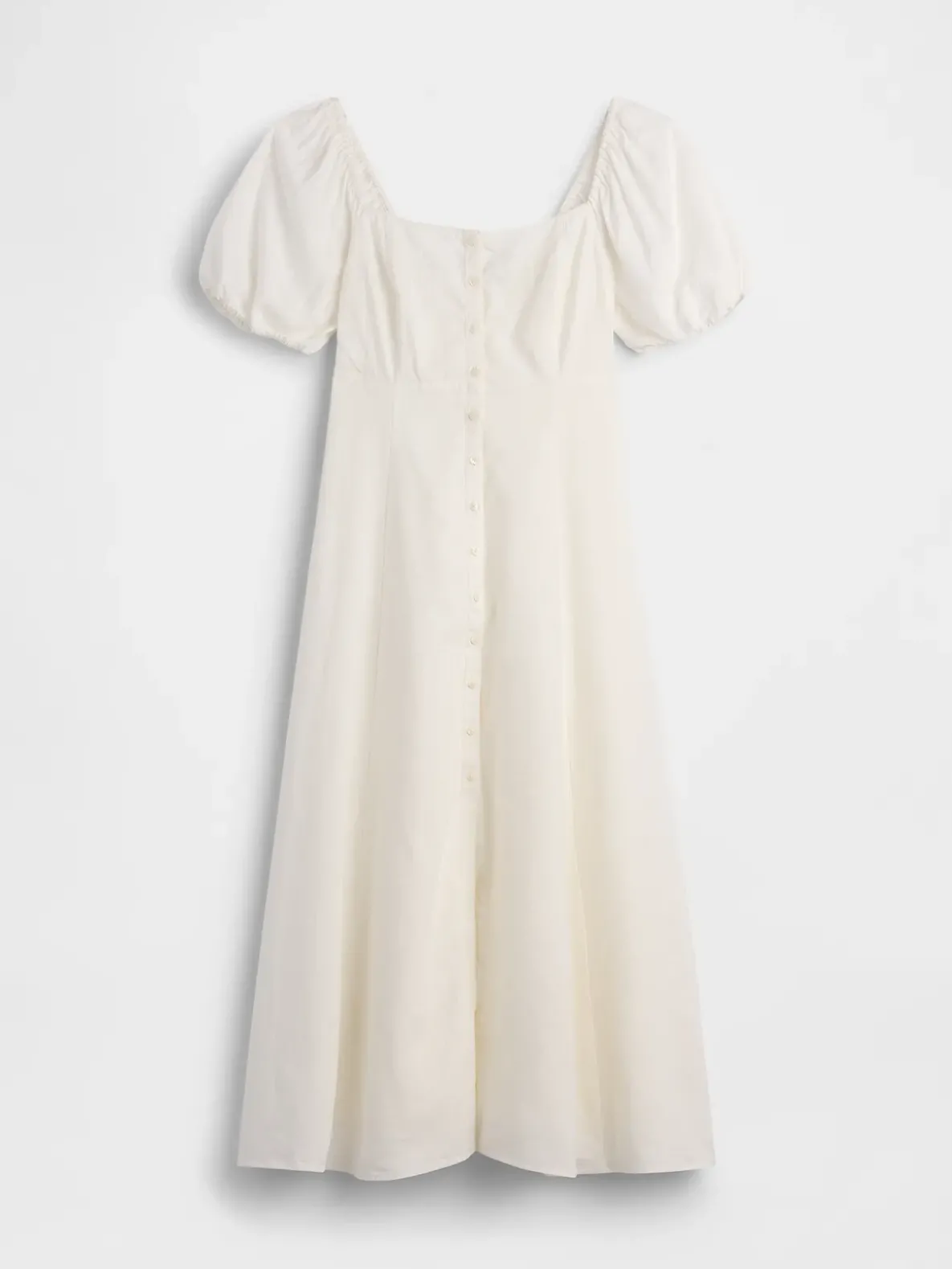 Linen-Blend Empire Waist Maxi Dress