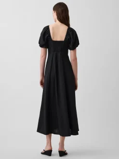 Linen-Blend Empire Waist Maxi Dress