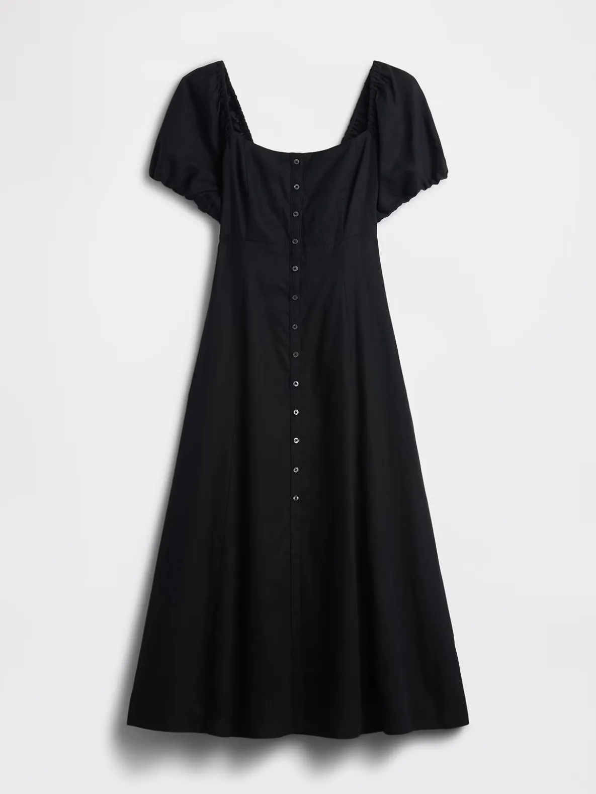 Linen-Blend Empire Waist Maxi Dress