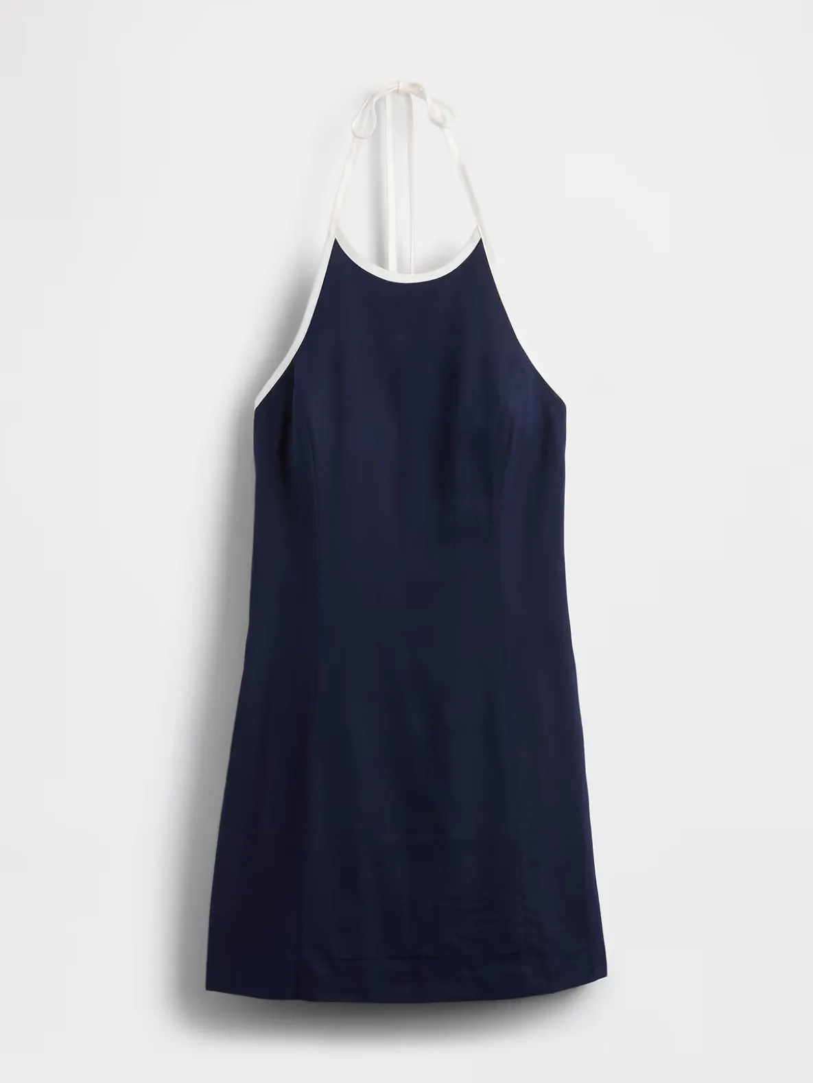 Linen-Blend Halter Mini Dress