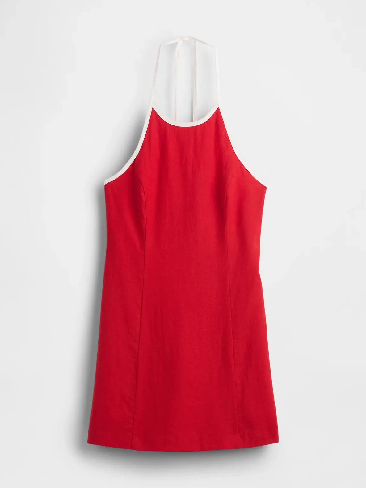 Linen-Blend Halter Mini Dress