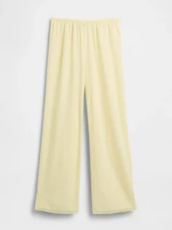 Linen-Blend Lace-Hem PJ Pants