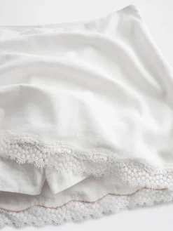 Linen-Blend Lace-Trim Mini Skort