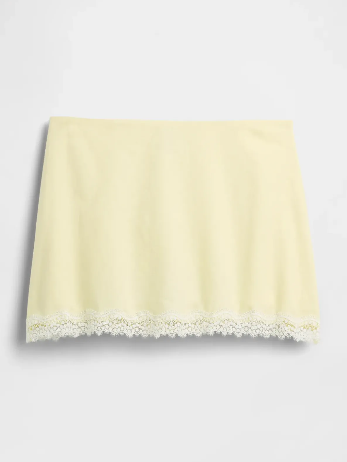 Linen-Blend Lace-Trim Mini Skort
