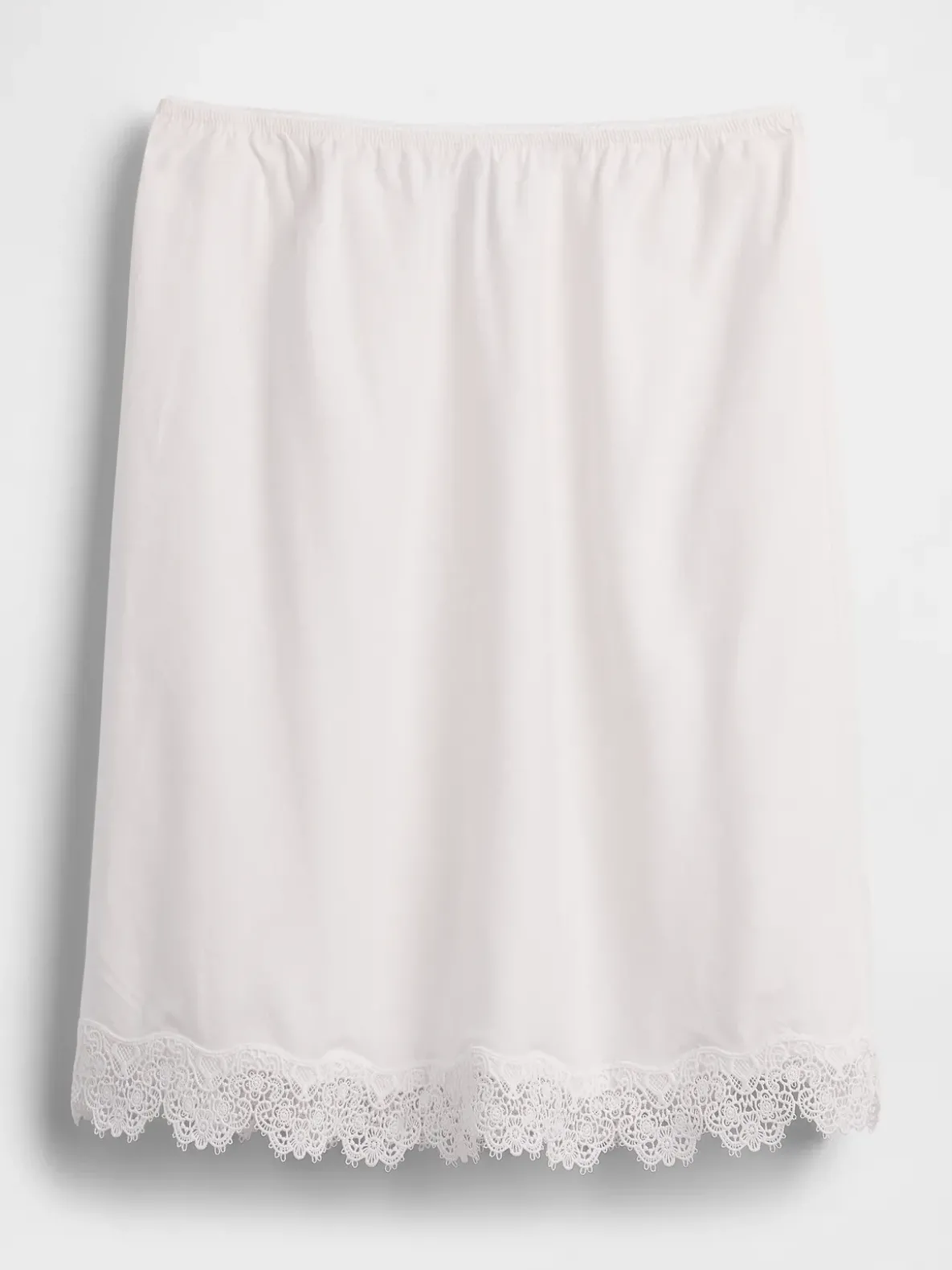 Linen-Blend Lace-Trim Skirt