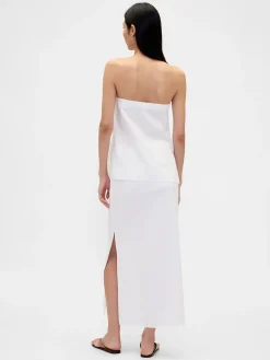 Linen-Blend Maxi Skirt