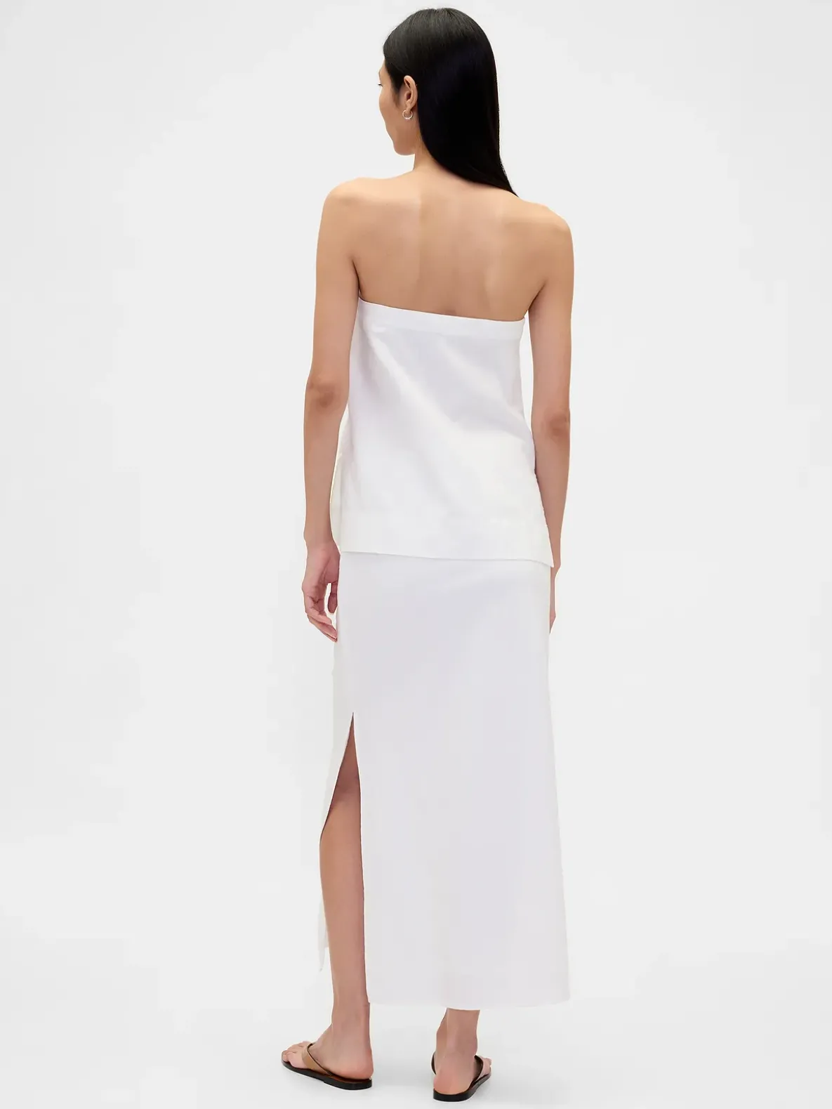 Linen-Blend Maxi Skirt