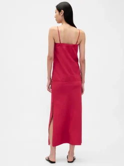 Linen-Blend Maxi Skirt