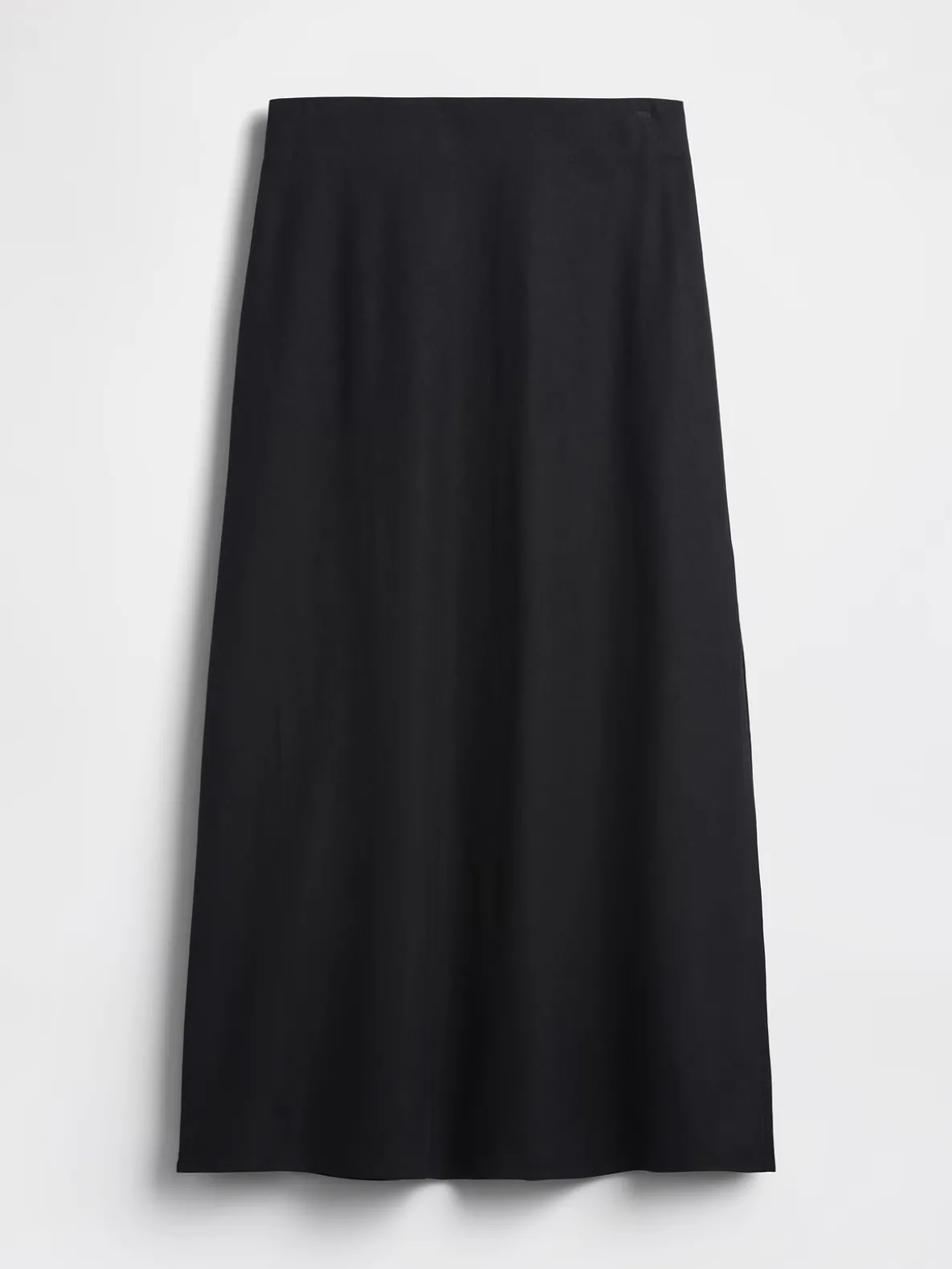 Linen-Blend Maxi Slip Skirt