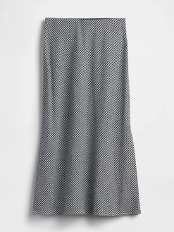 Linen-Blend Maxi Slip Skirt