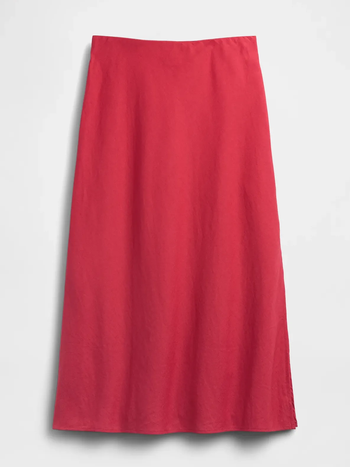 Linen-Blend Maxi Slip Skirt