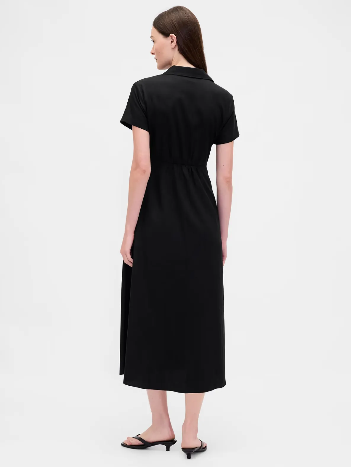 Linen-Blend Midi Shirtdress