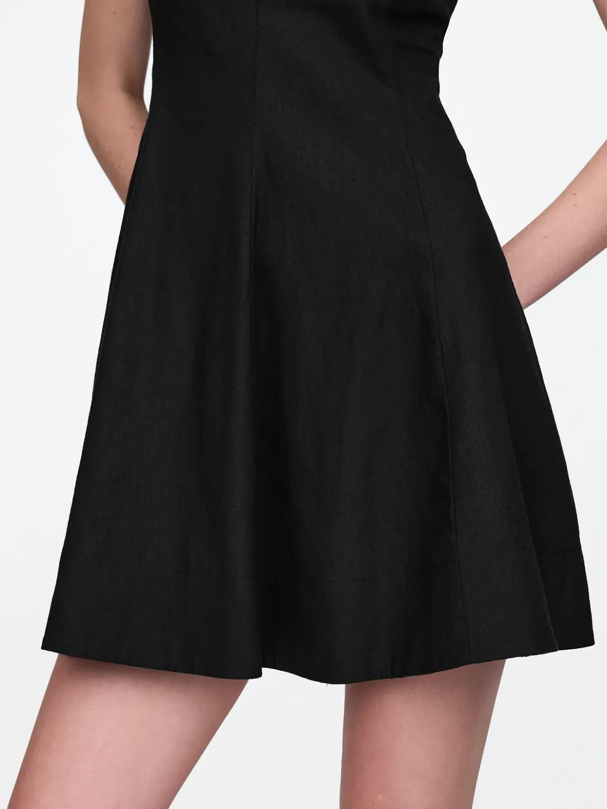 Linen-Blend Mini Dress