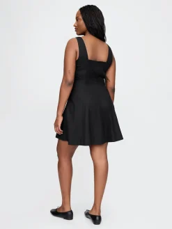 Linen-Blend Mini Dress