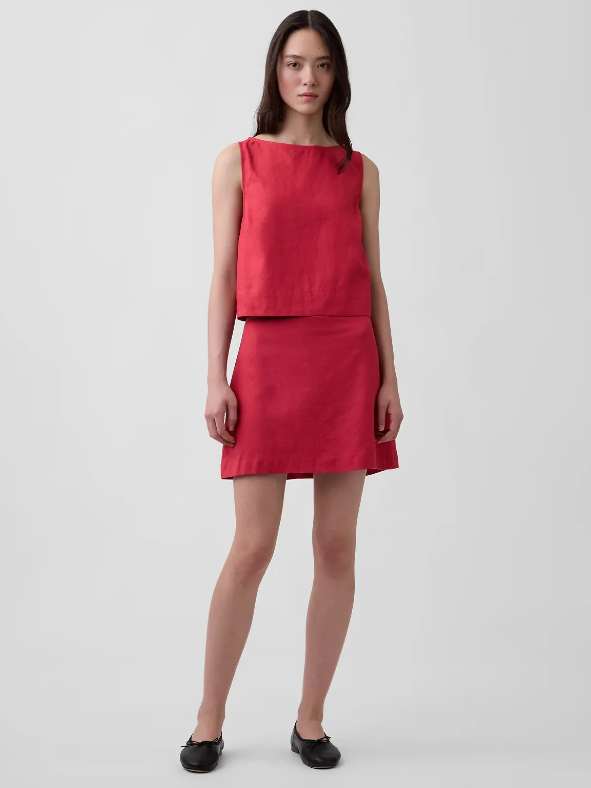 Linen-Blend Mini Skort