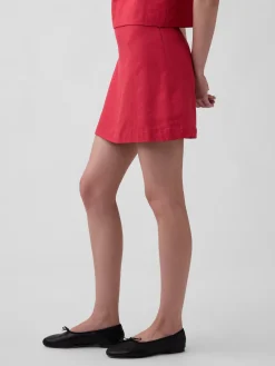 Linen-Blend Mini Skort