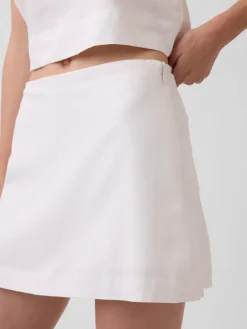 Linen-Blend Mini Skort