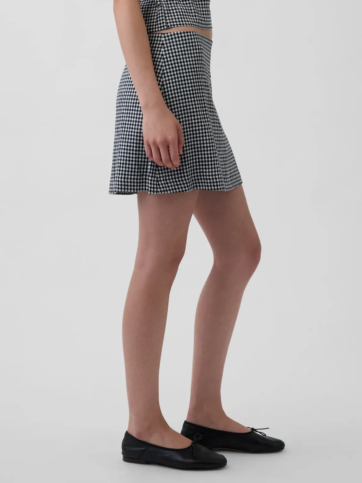 Linen-Blend Mini Skort