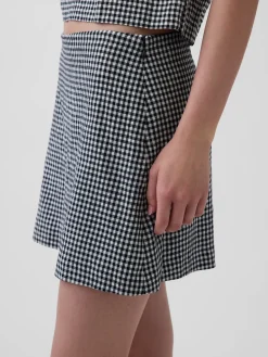 Linen-Blend Mini Skort