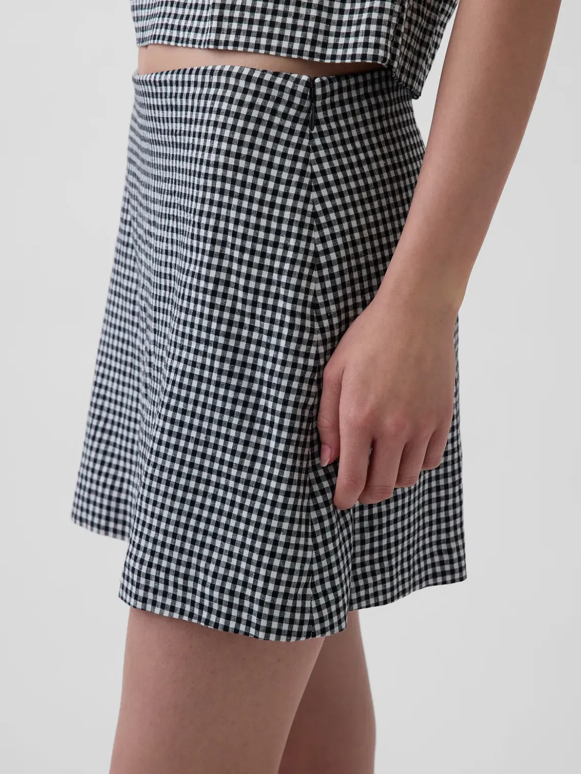 Linen-Blend Mini Skort