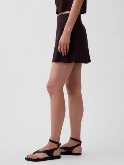 Linen-Blend Mini Skort
