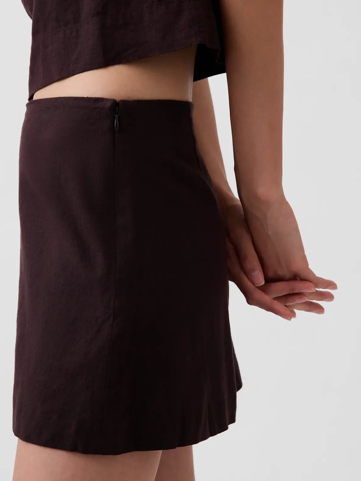 Linen-Blend Mini Skort