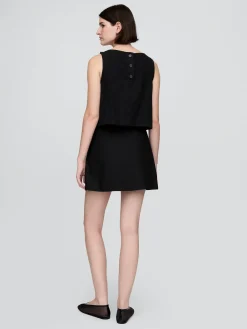 Linen-Blend Mini Skort