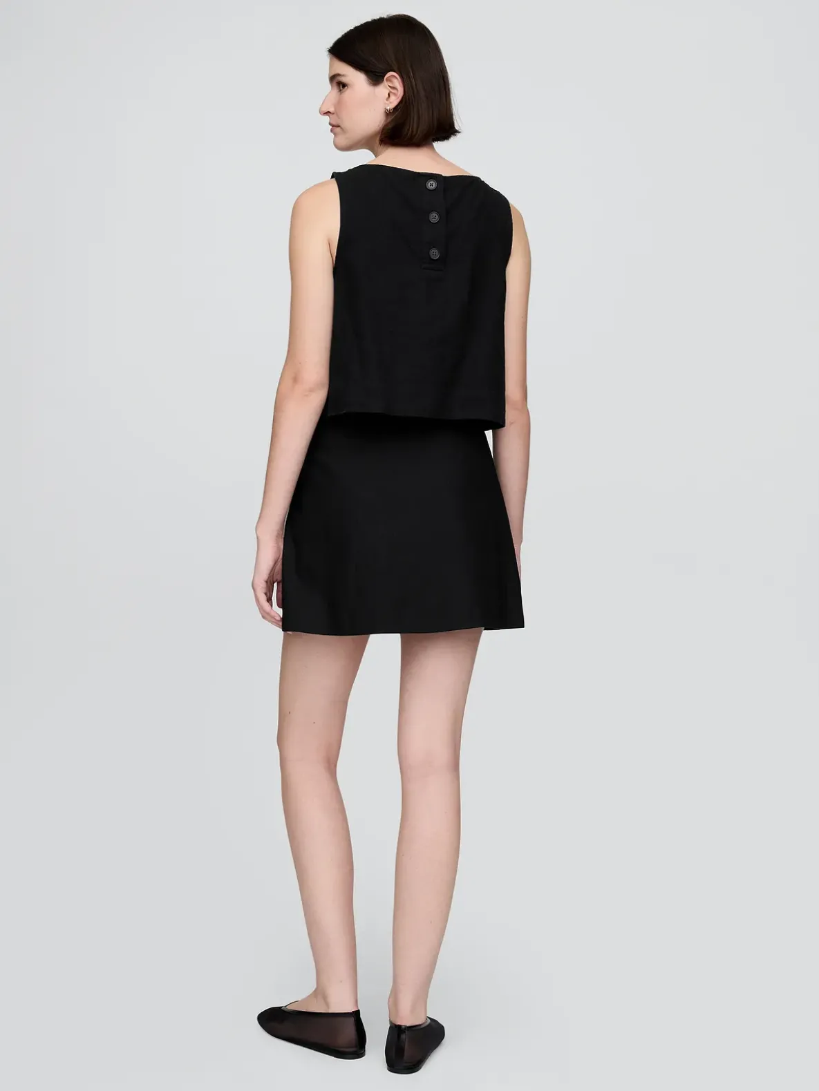 Linen-Blend Mini Skort