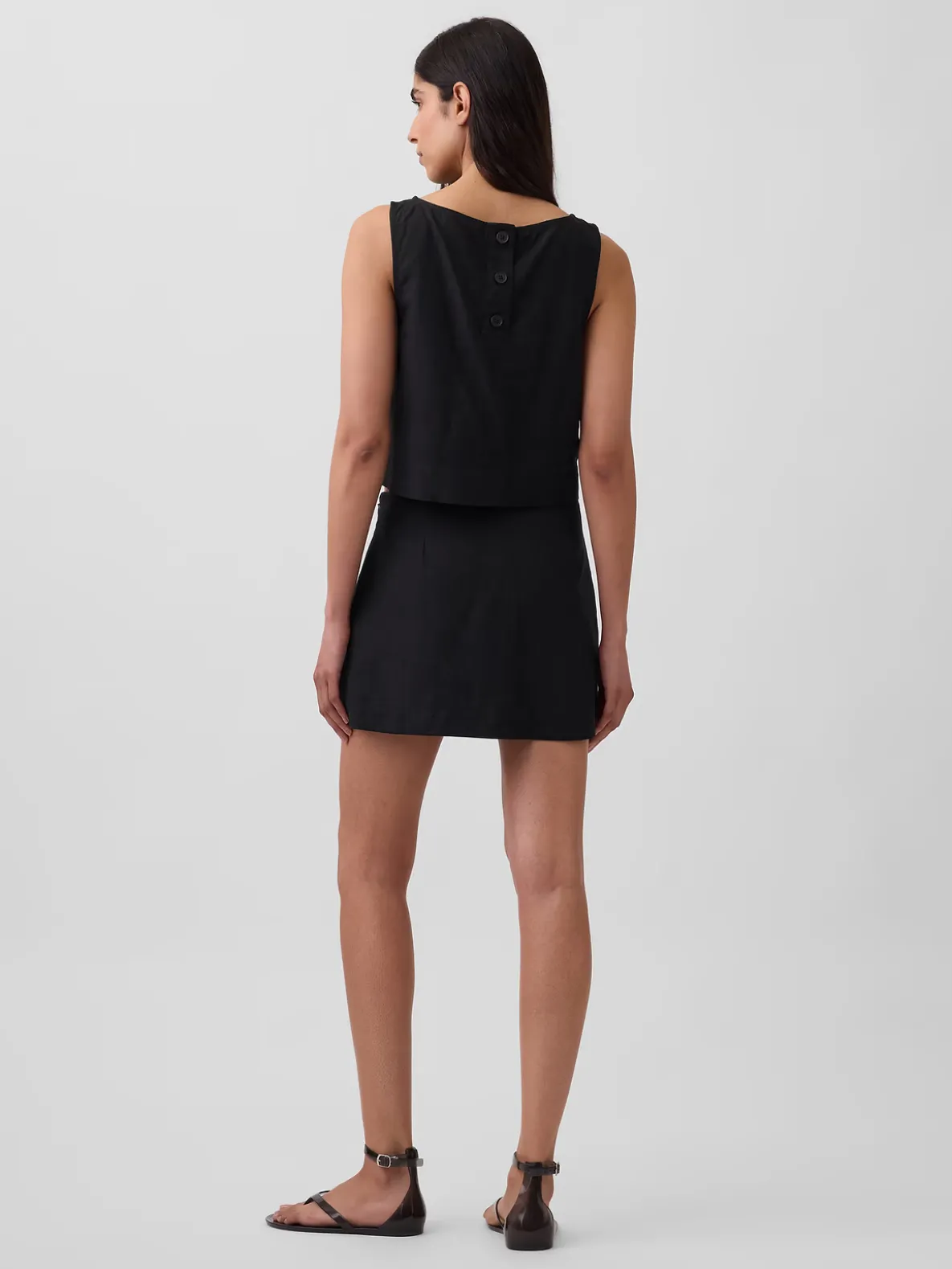 Linen-Blend Mini Skort
