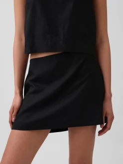 Linen-Blend Mini Skort