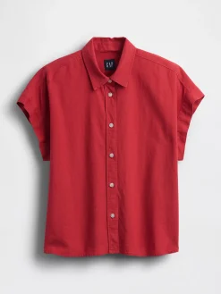 Linen-Blend Oversized Shirt