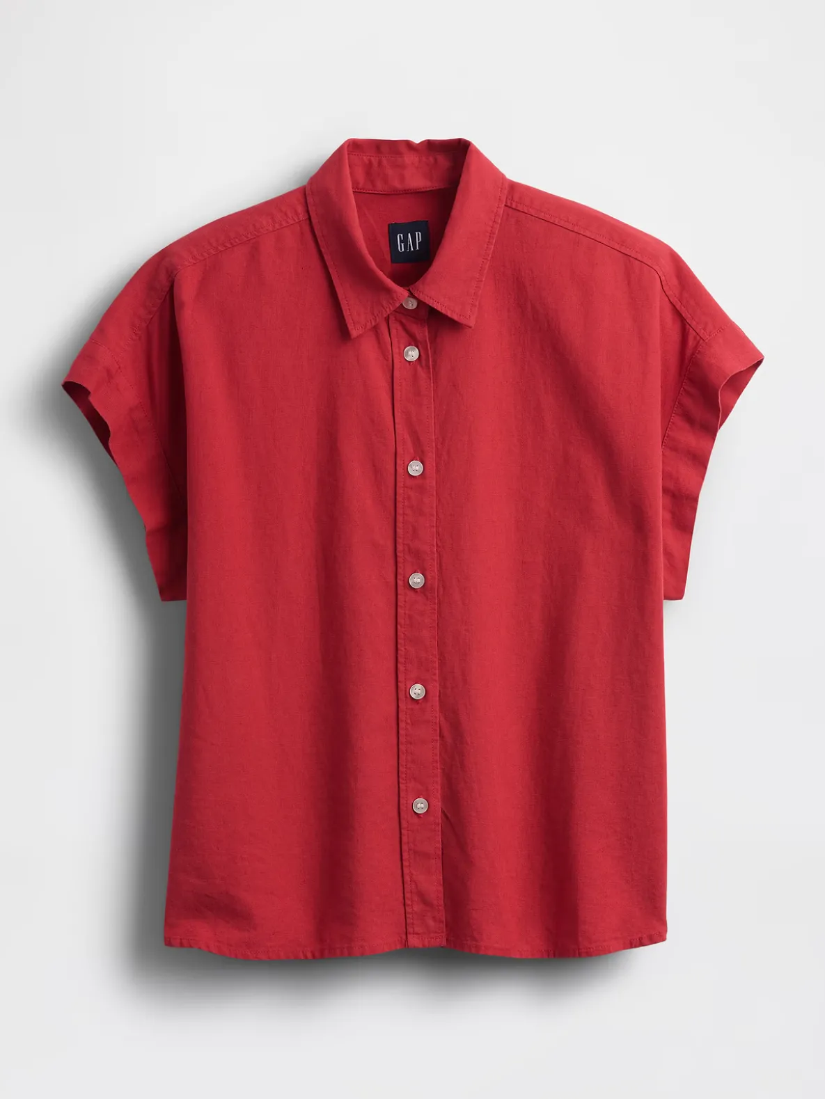 Linen-Blend Oversized Shirt