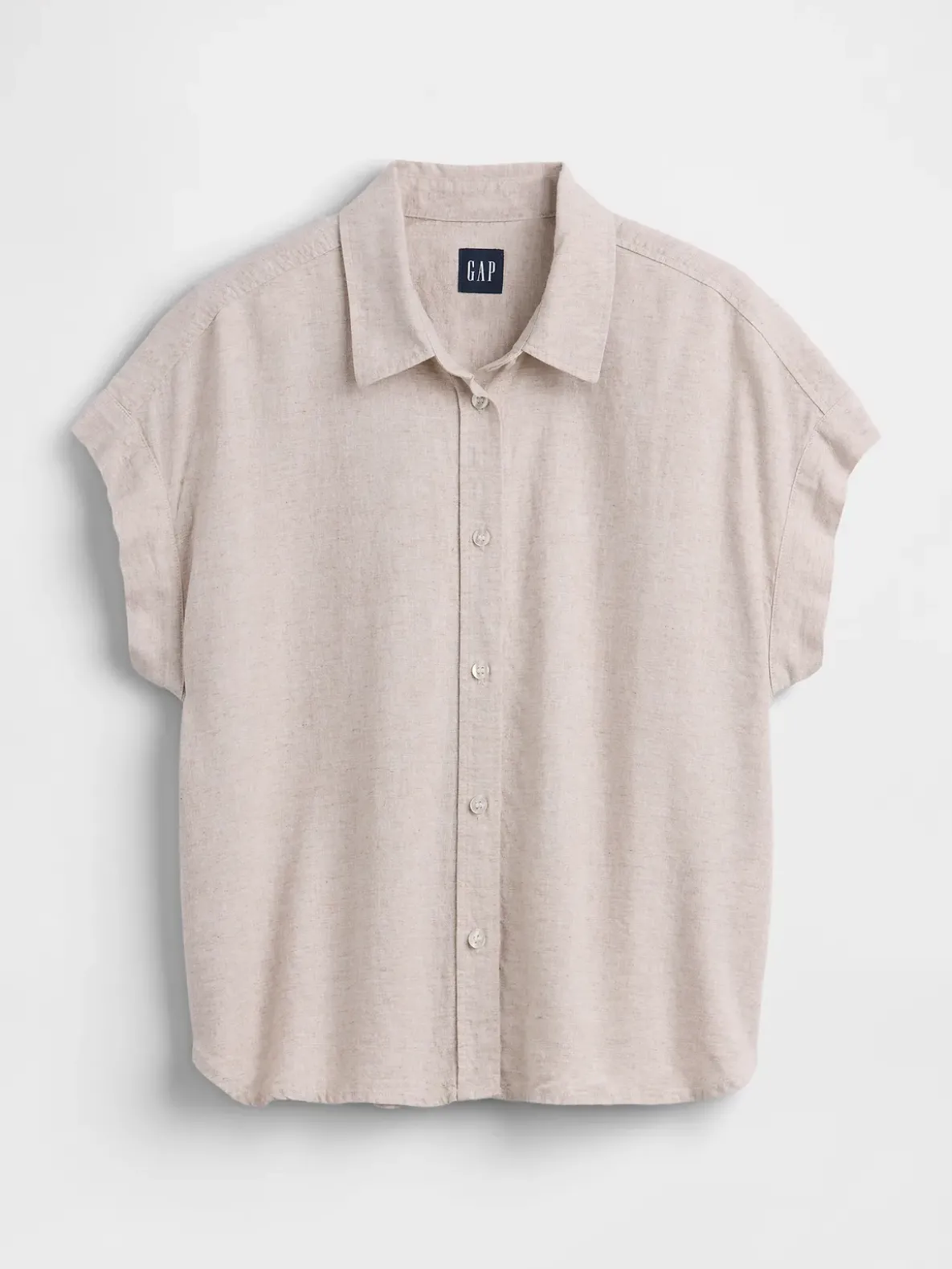 Linen-Blend Oversized Shirt